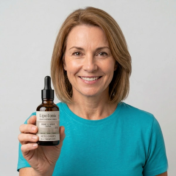 Woman holding a Lipotonic product